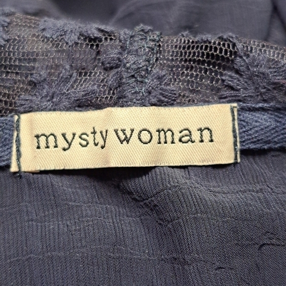 Mysty Woman Blue Lace Front Zip Up Jacket - Picture 8 of 8